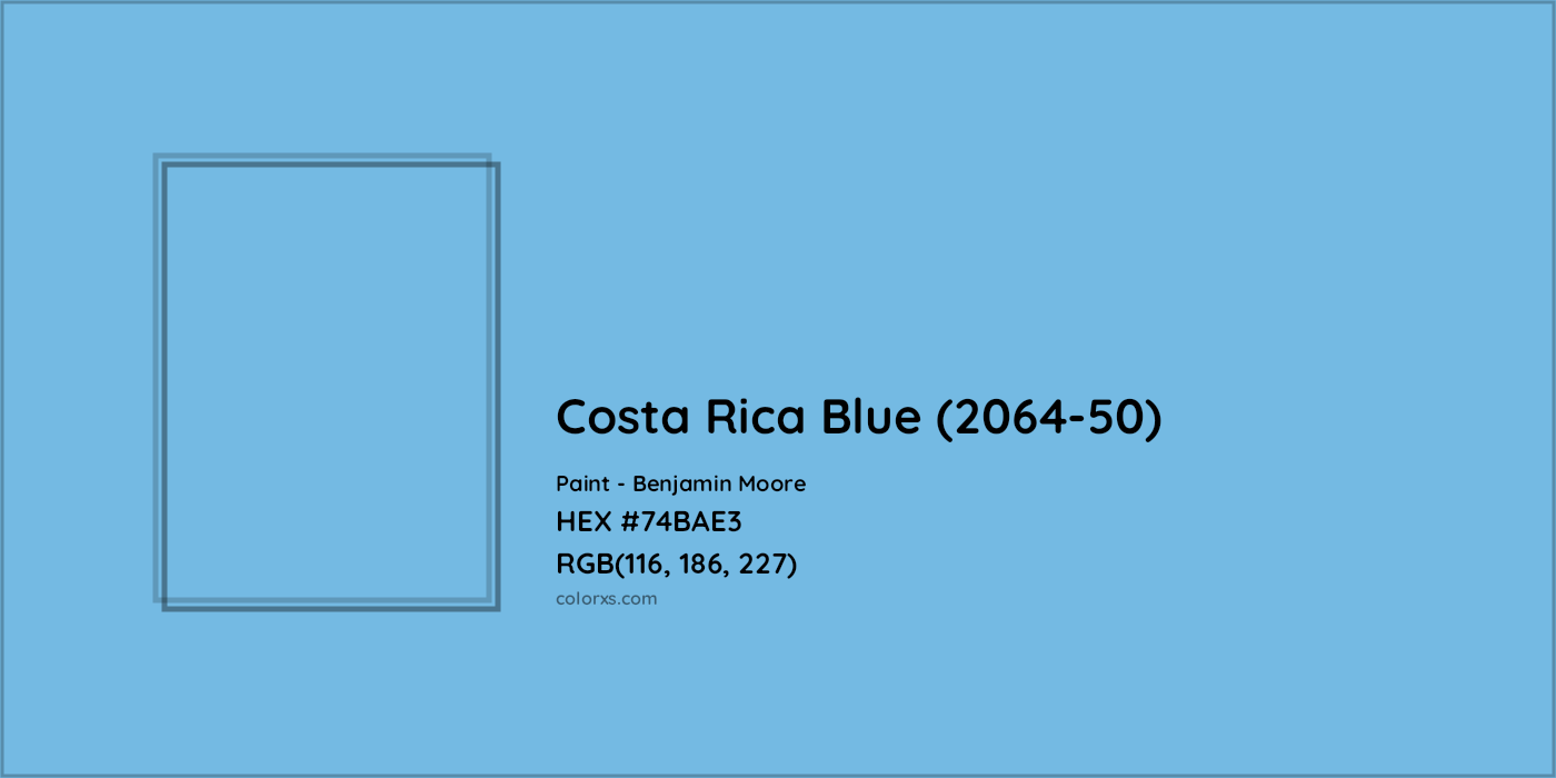 HEX #74BAE3 Costa Rica Blue (2064-50) Paint Benjamin Moore - Color Code