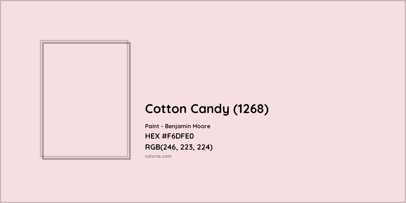 HEX #F6DFE0 Cotton Candy (1268) Paint Benjamin Moore - Color Code