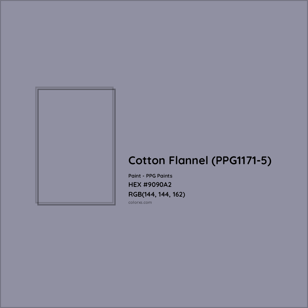HEX #9090A2 Cotton Flannel (PPG1171-5) Paint PPG Paints - Color Code