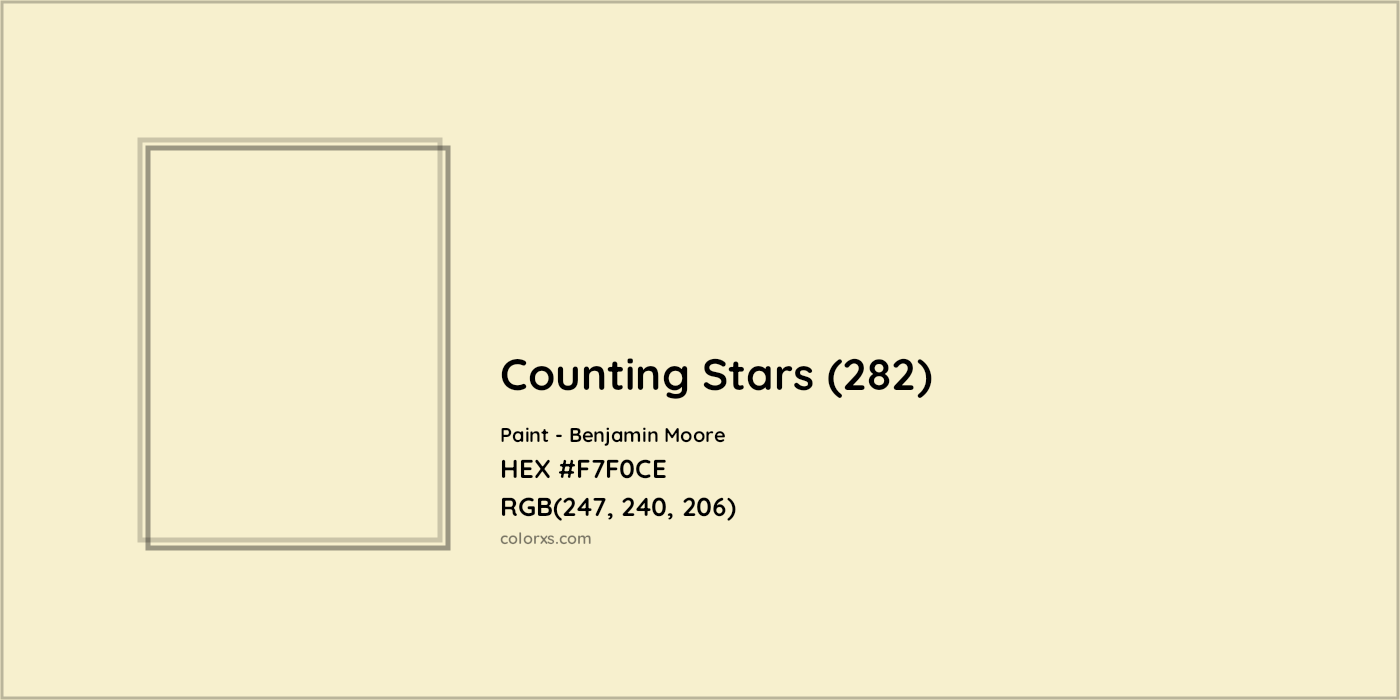 HEX #F7F0CE Counting Stars (282) Paint Benjamin Moore - Color Code