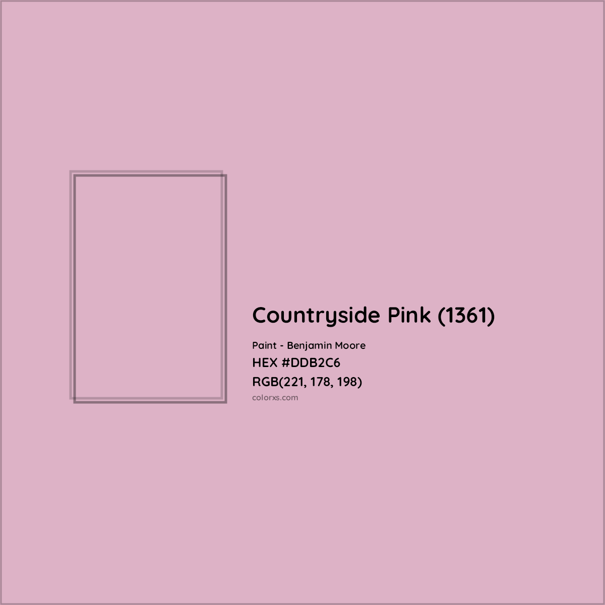HEX #DDB2C6 Countryside Pink (1361) Paint Benjamin Moore - Color Code