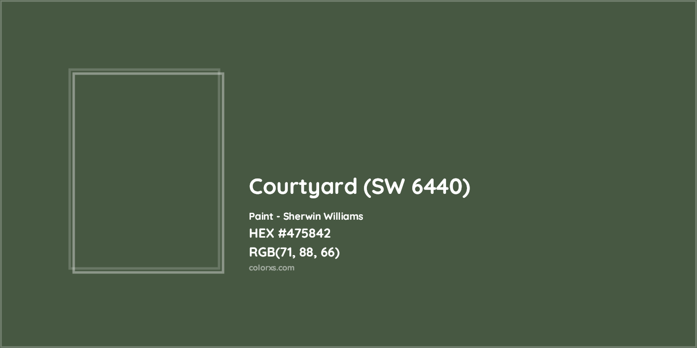 HEX #475842 Courtyard (SW 6440) Paint Sherwin Williams - Color Code