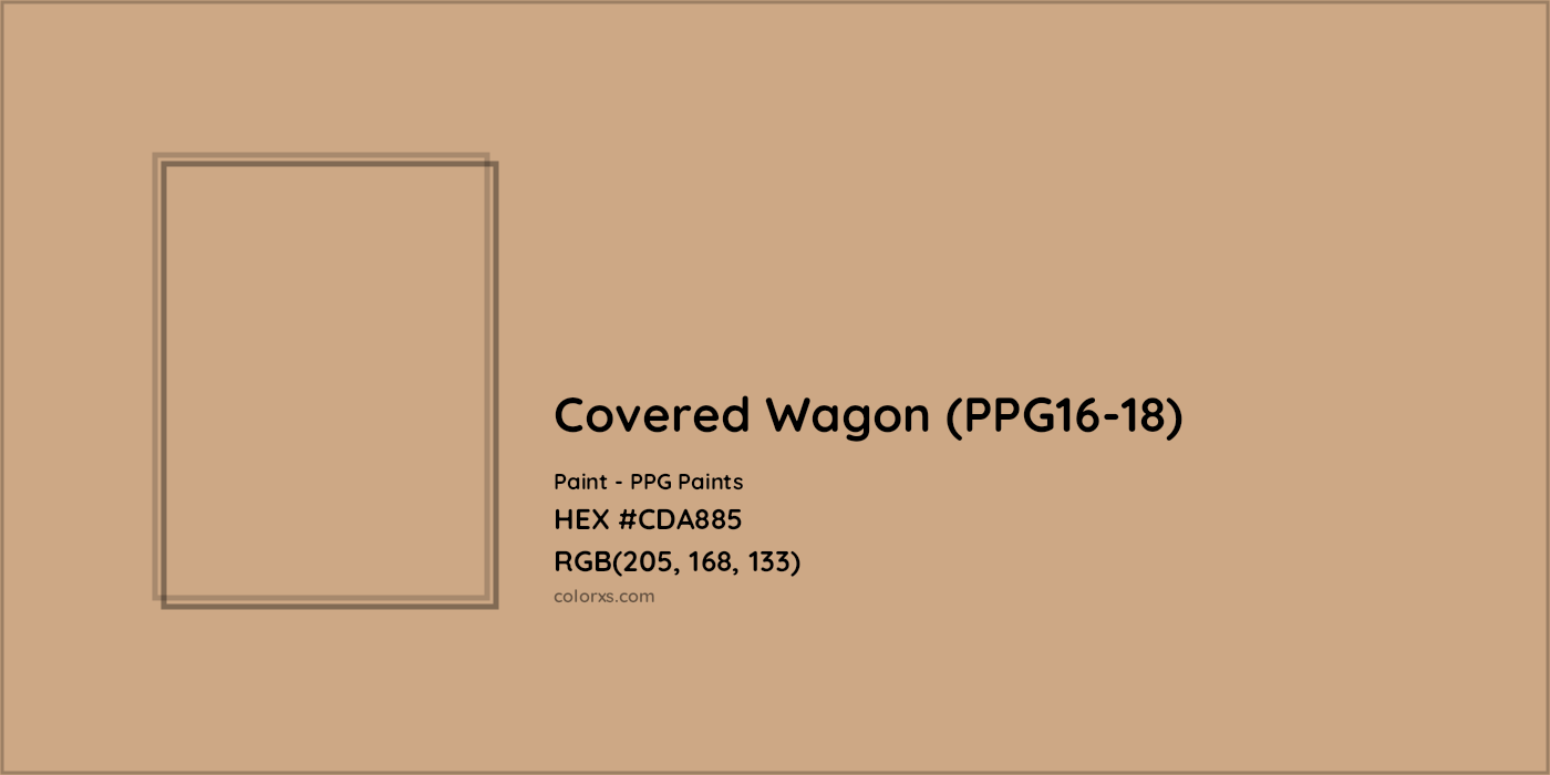 HEX #CDA885 Covered Wagon (PPG16-18) Paint PPG Paints - Color Code