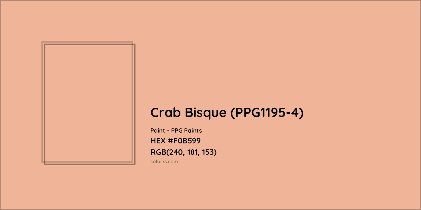HEX #F0B599 Crab Bisque (PPG1195-4) Paint PPG Paints - Color Code