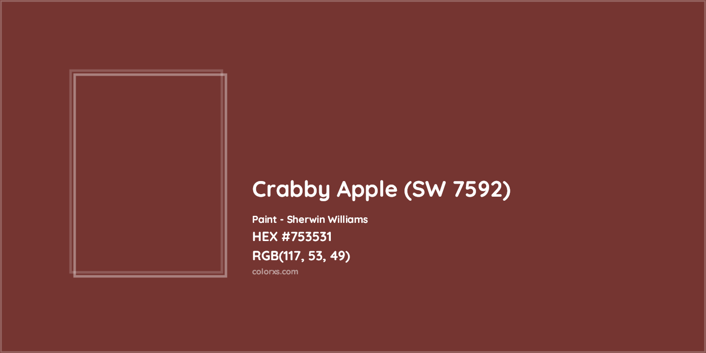 HEX #753531 Crabby Apple (SW 7592) Paint Sherwin Williams - Color Code