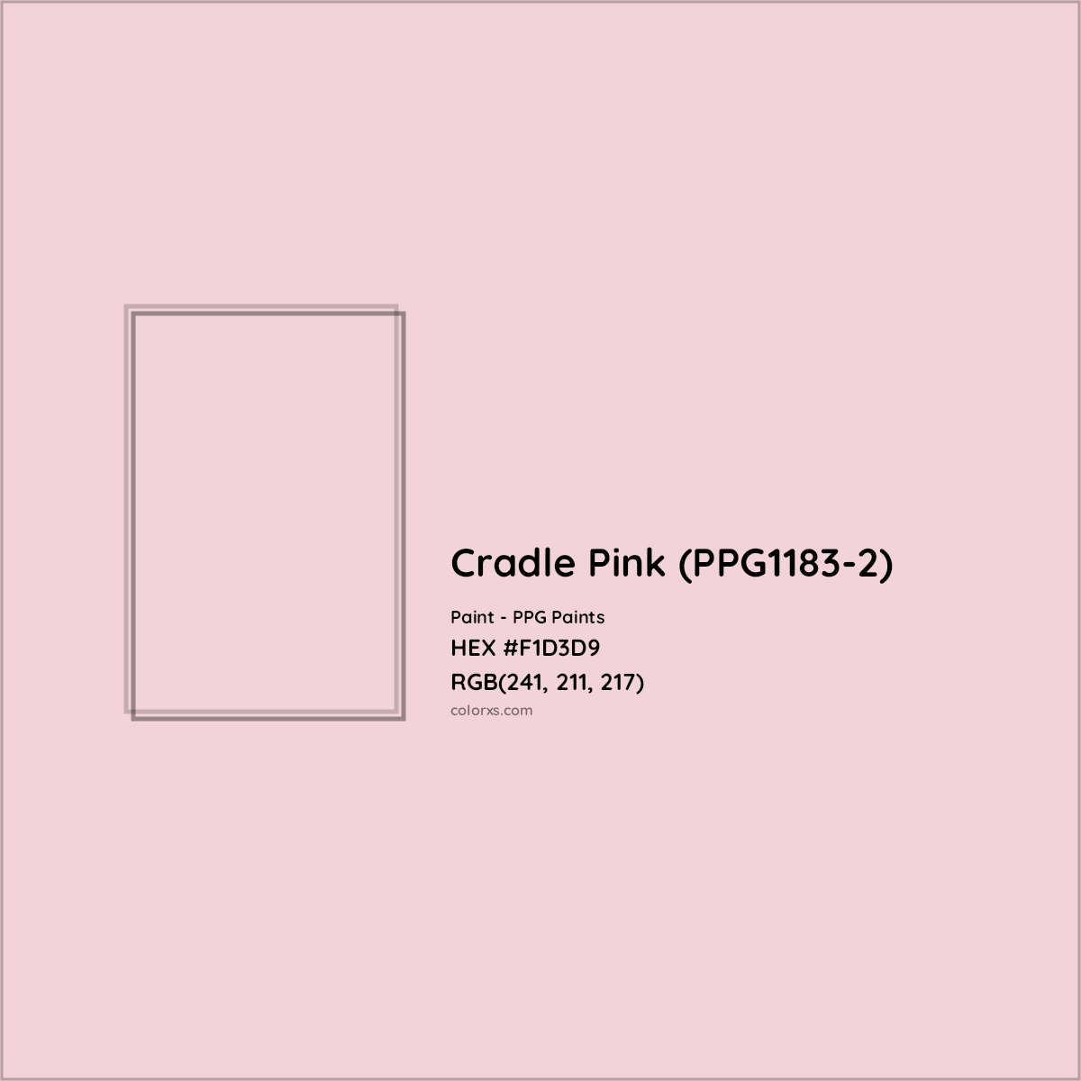 HEX #F1D3D9 Cradle Pink (PPG1183-2) Paint PPG Paints - Color Code