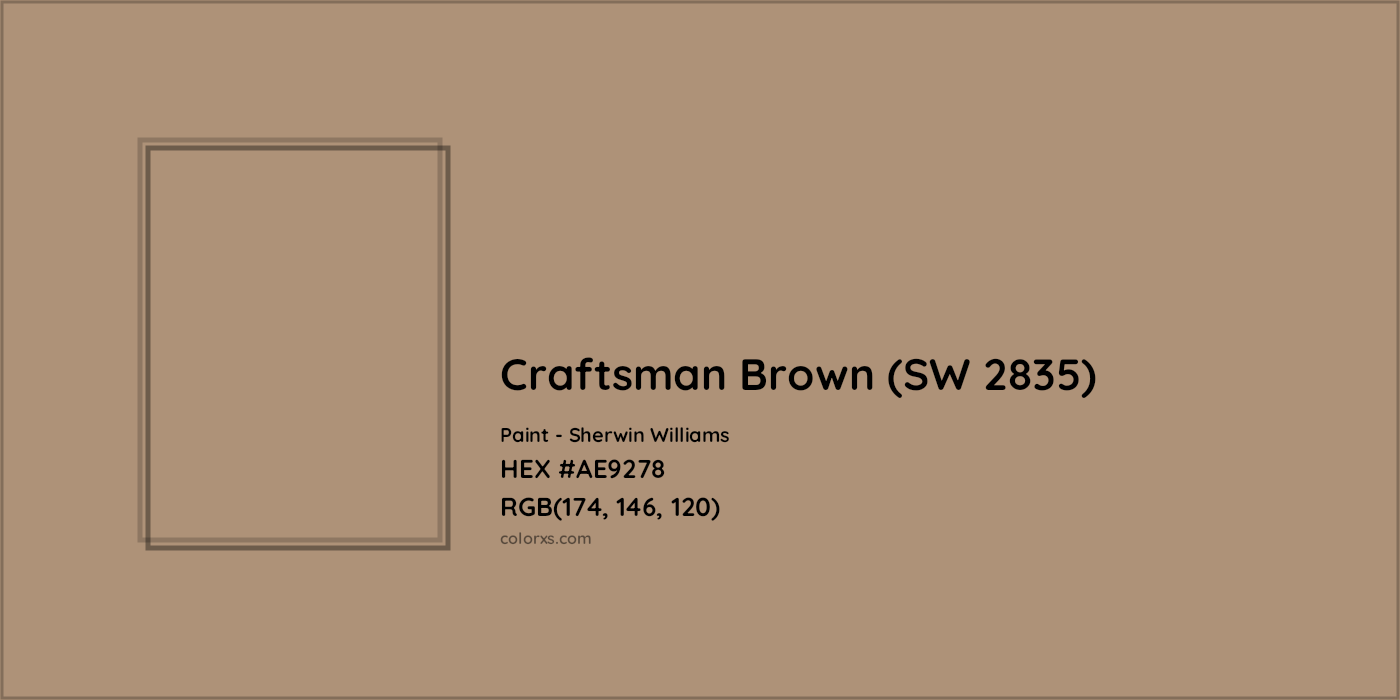 HEX #AE9278 Craftsman Brown (SW 2835) Paint Sherwin Williams - Color Code