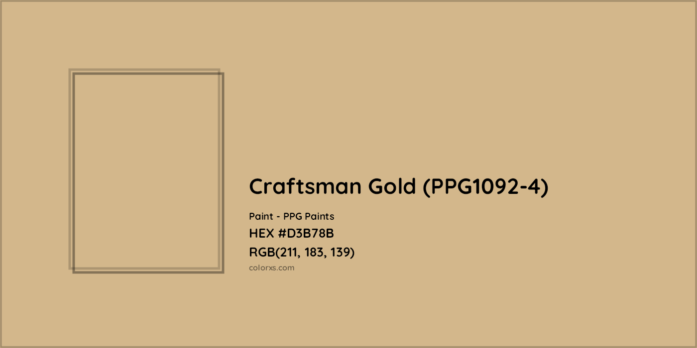 HEX #D3B78B Craftsman Gold (PPG1092-4) Paint PPG Paints - Color Code