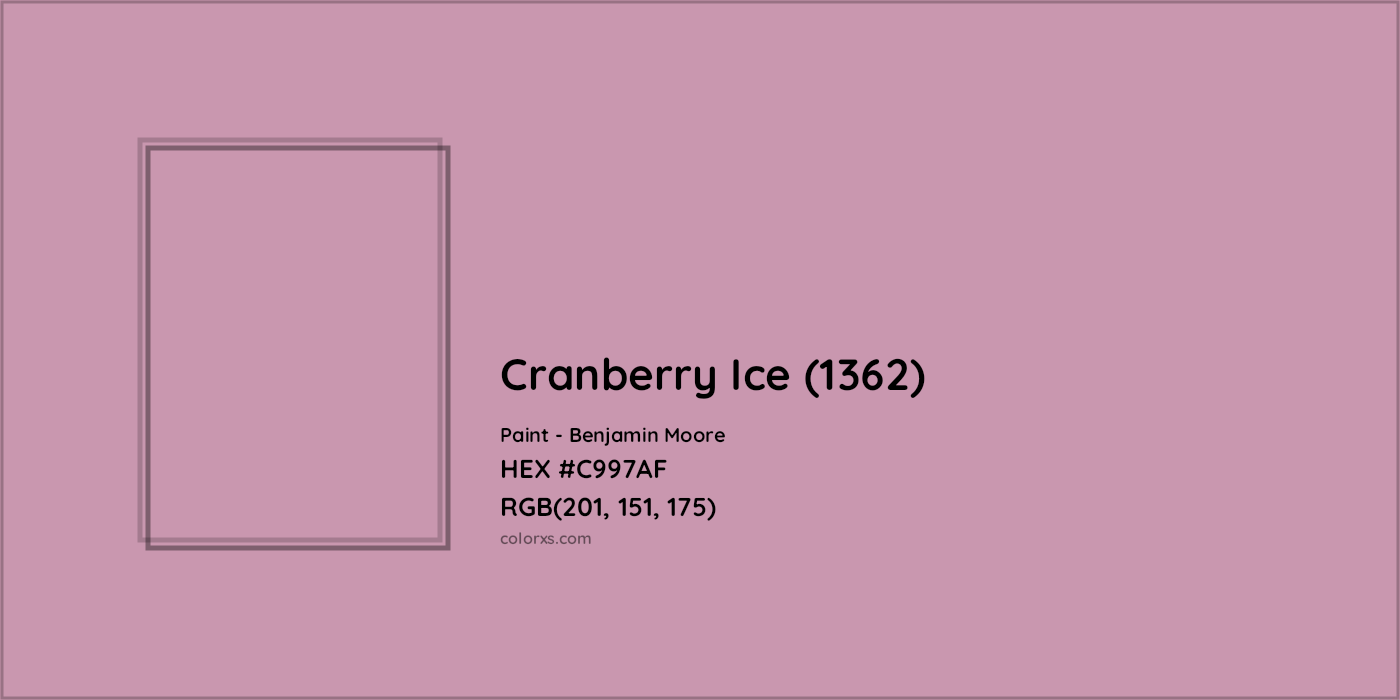 HEX #C997AF Cranberry Ice (1362) Paint Benjamin Moore - Color Code