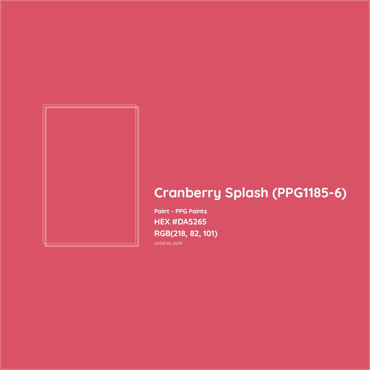 HEX #DA5265 Cranberry Splash (PPG1185-6) Paint PPG Paints - Color Code