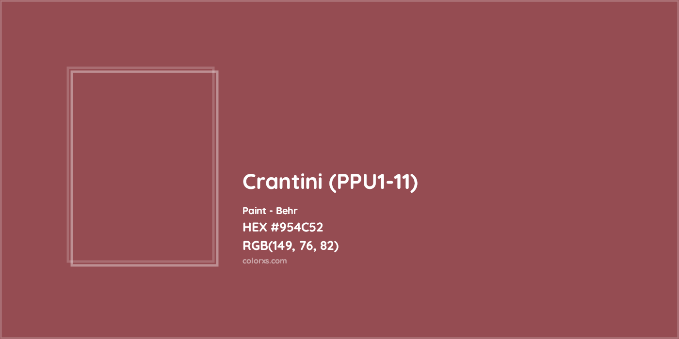 HEX #954C52 Crantini (PPU1-11) Paint Behr - Color Code