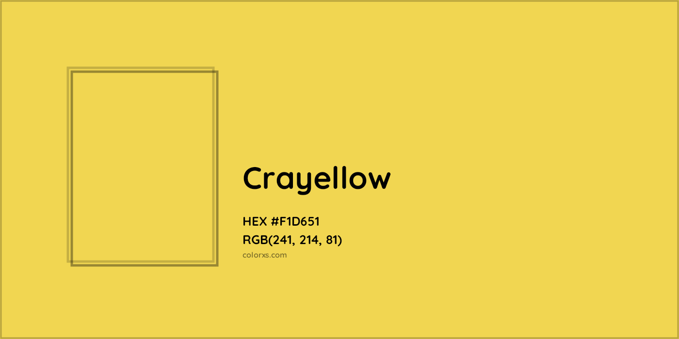 HEX #F1D651 Crayellow Color Crayola Crayons - Color Code