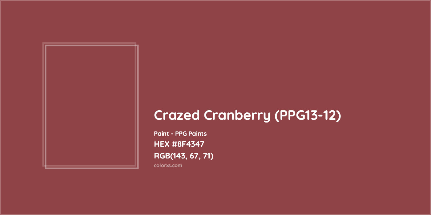 HEX #8F4347 Crazed Cranberry (PPG13-12) Paint PPG Paints - Color Code