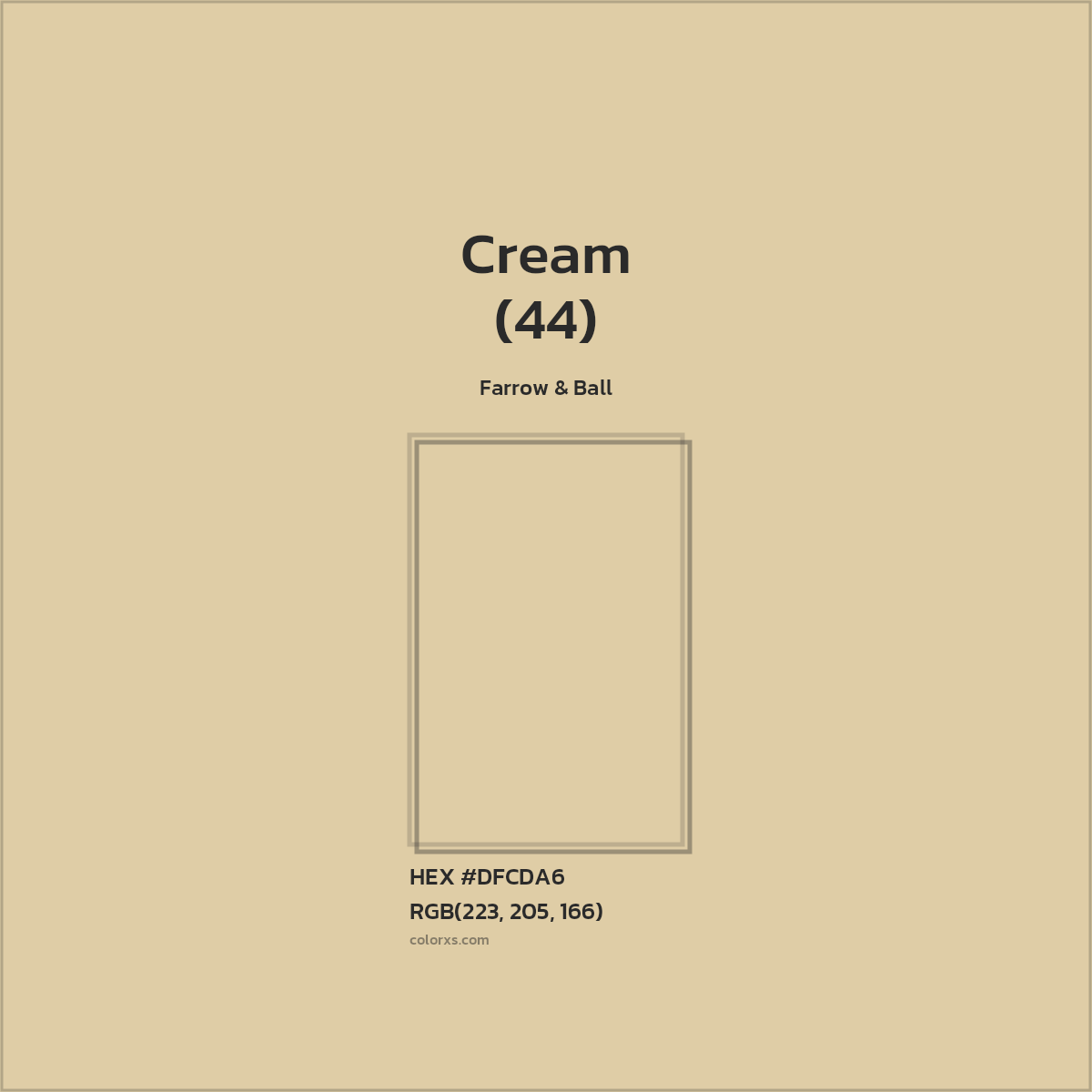HEX #DFCDA6 Cream (44) Paint Farrow & Ball - Color Code