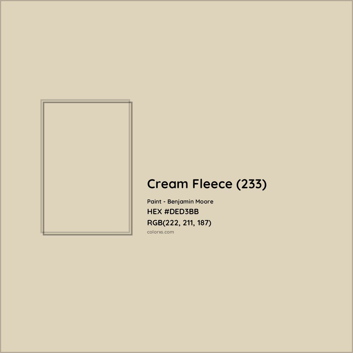 HEX #DED3BB Cream Fleece (233) Paint Benjamin Moore - Color Code