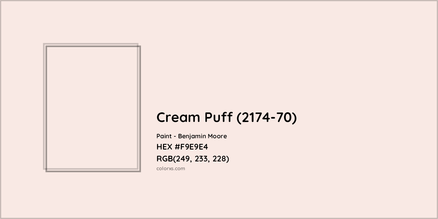 HEX #F9E9E4 Cream Puff (2174-70) Paint Benjamin Moore - Color Code