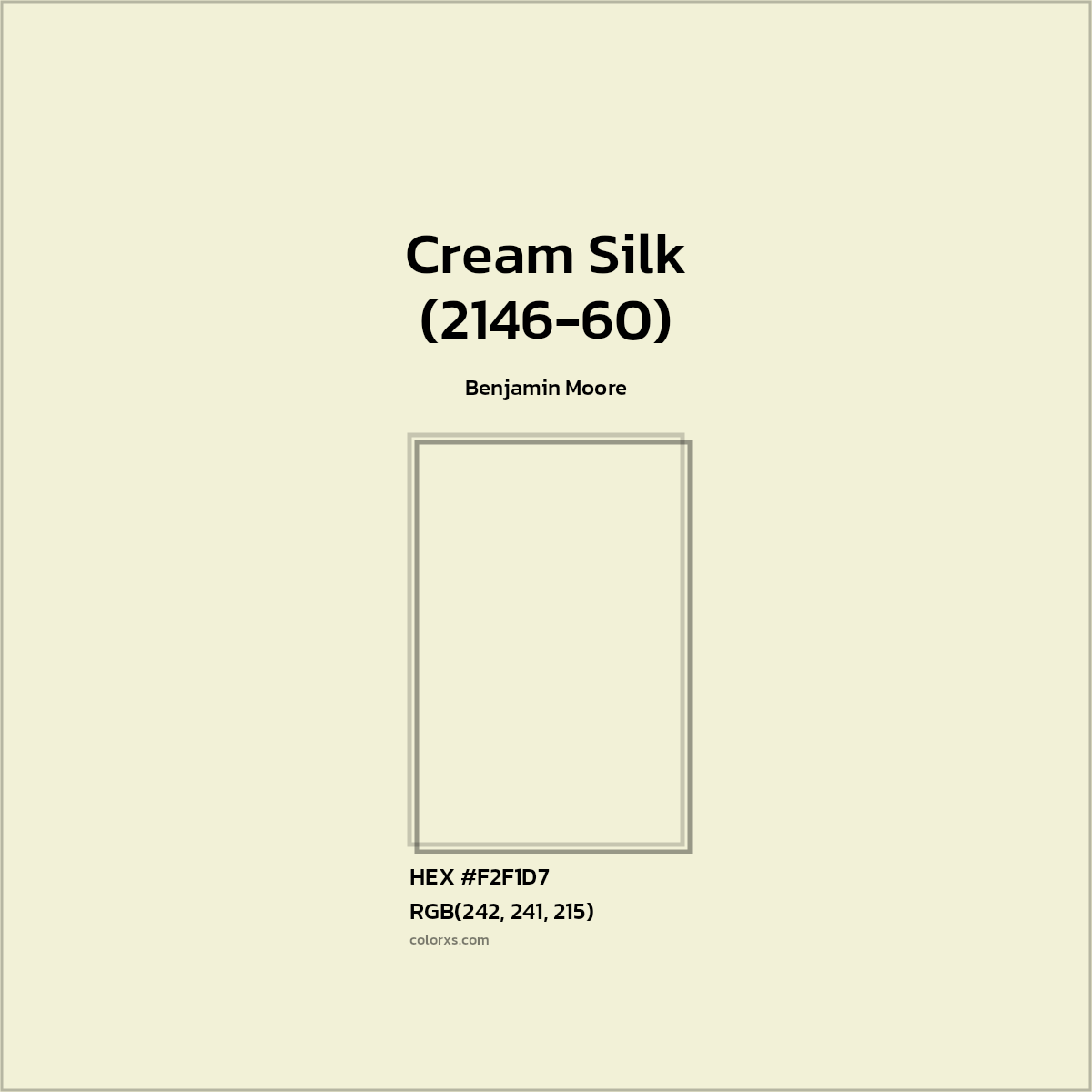 HEX #F2F1D7 Cream Silk (2146-60) Paint Benjamin Moore - Color Code