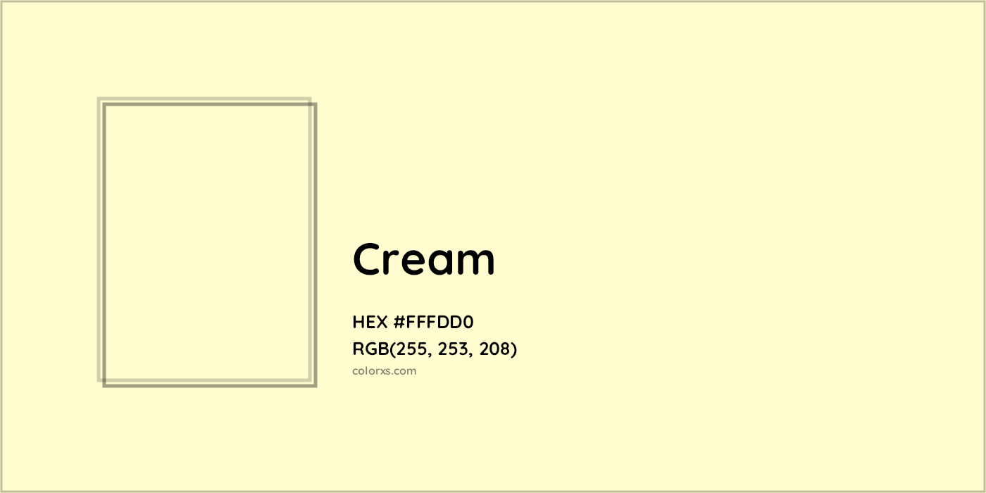 HEX #FFFDD0 Cream Color - Color Code