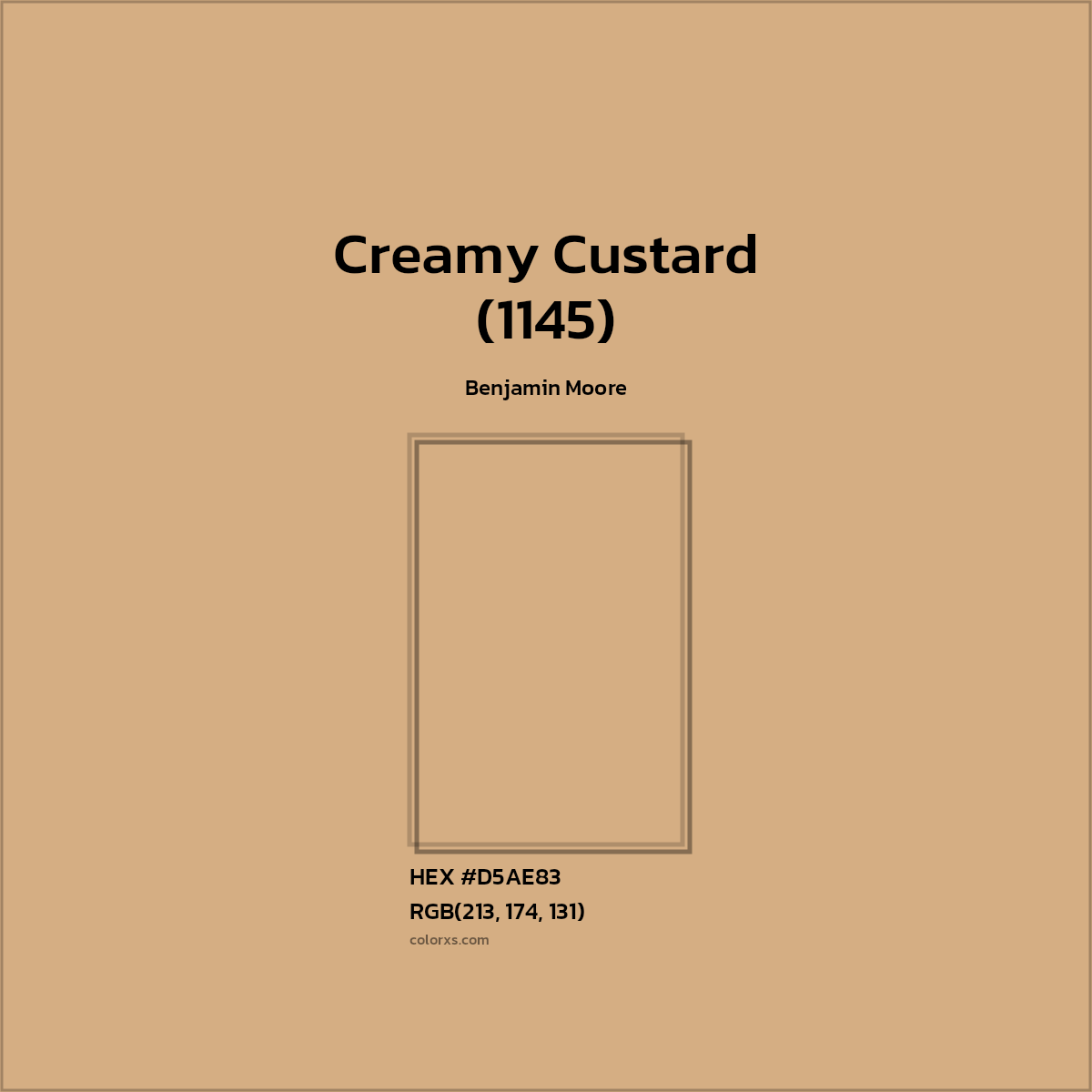 HEX #D5AE83 Creamy Custard (1145) Paint Benjamin Moore - Color Code