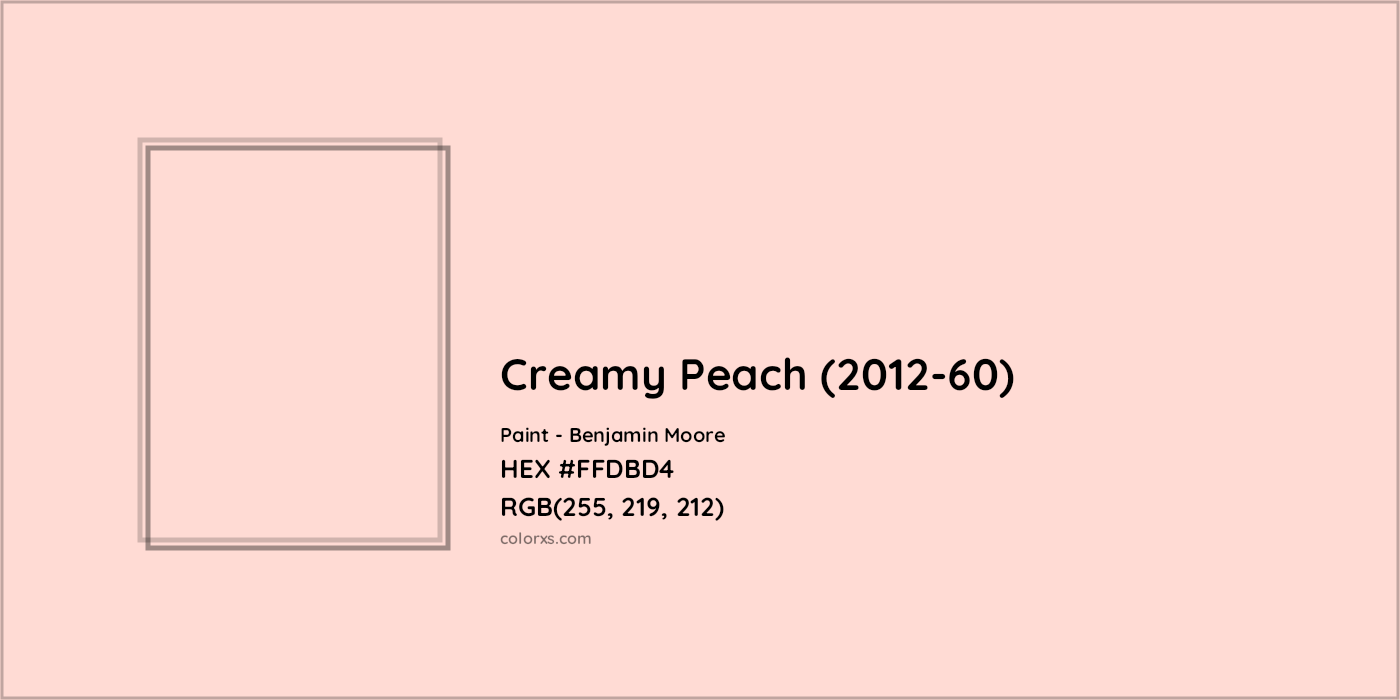 HEX #FFDBD4 Creamy Peach (2012-60) Paint Benjamin Moore - Color Code