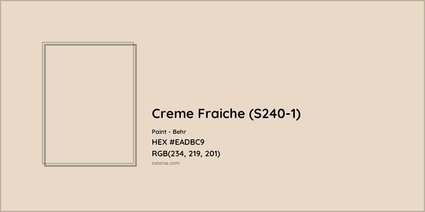 HEX #EADBC9 Creme Fraiche (S240-1) Paint Behr - Color Code