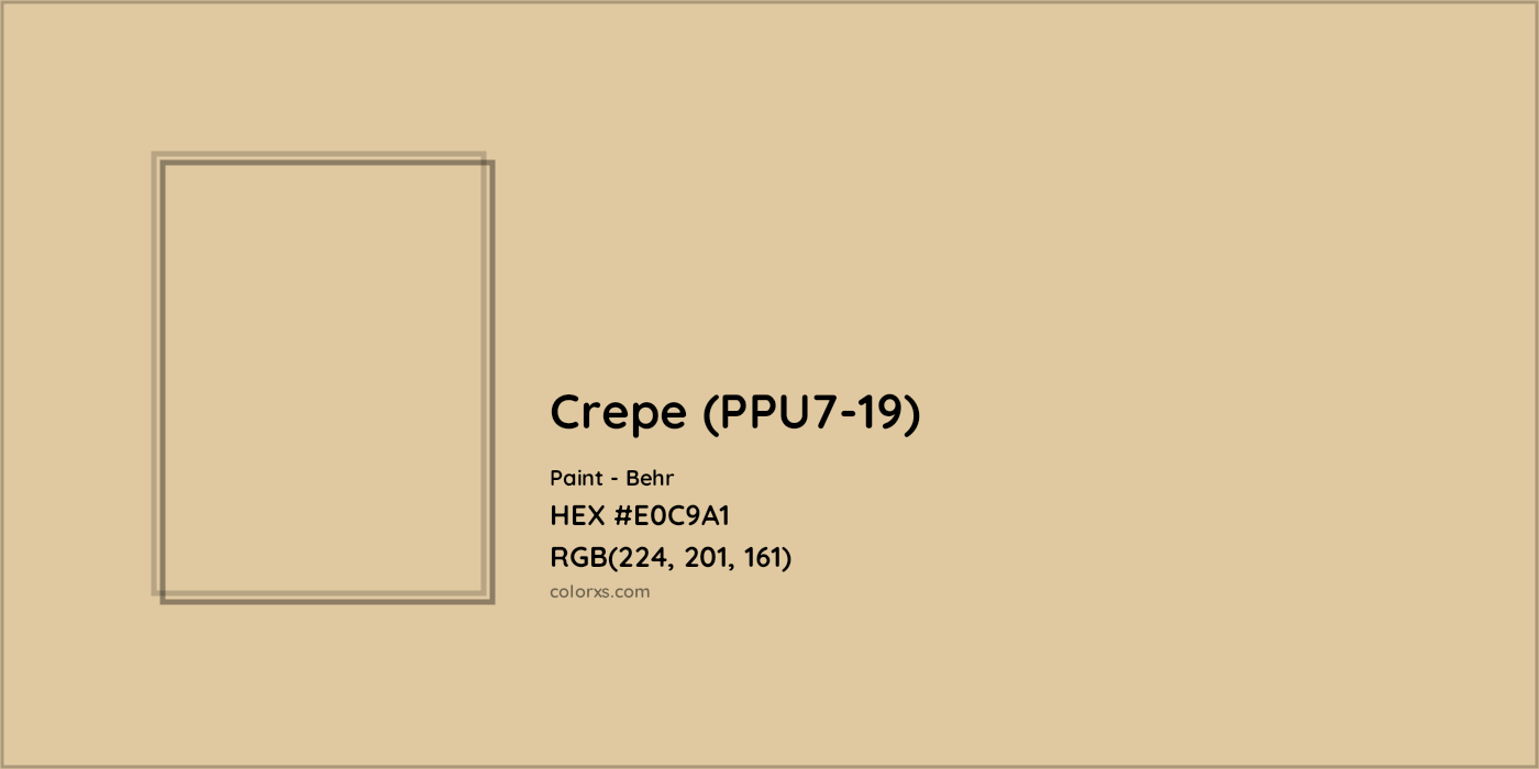 HEX #E0C9A1 Crepe (PPU7-19) Paint Behr - Color Code