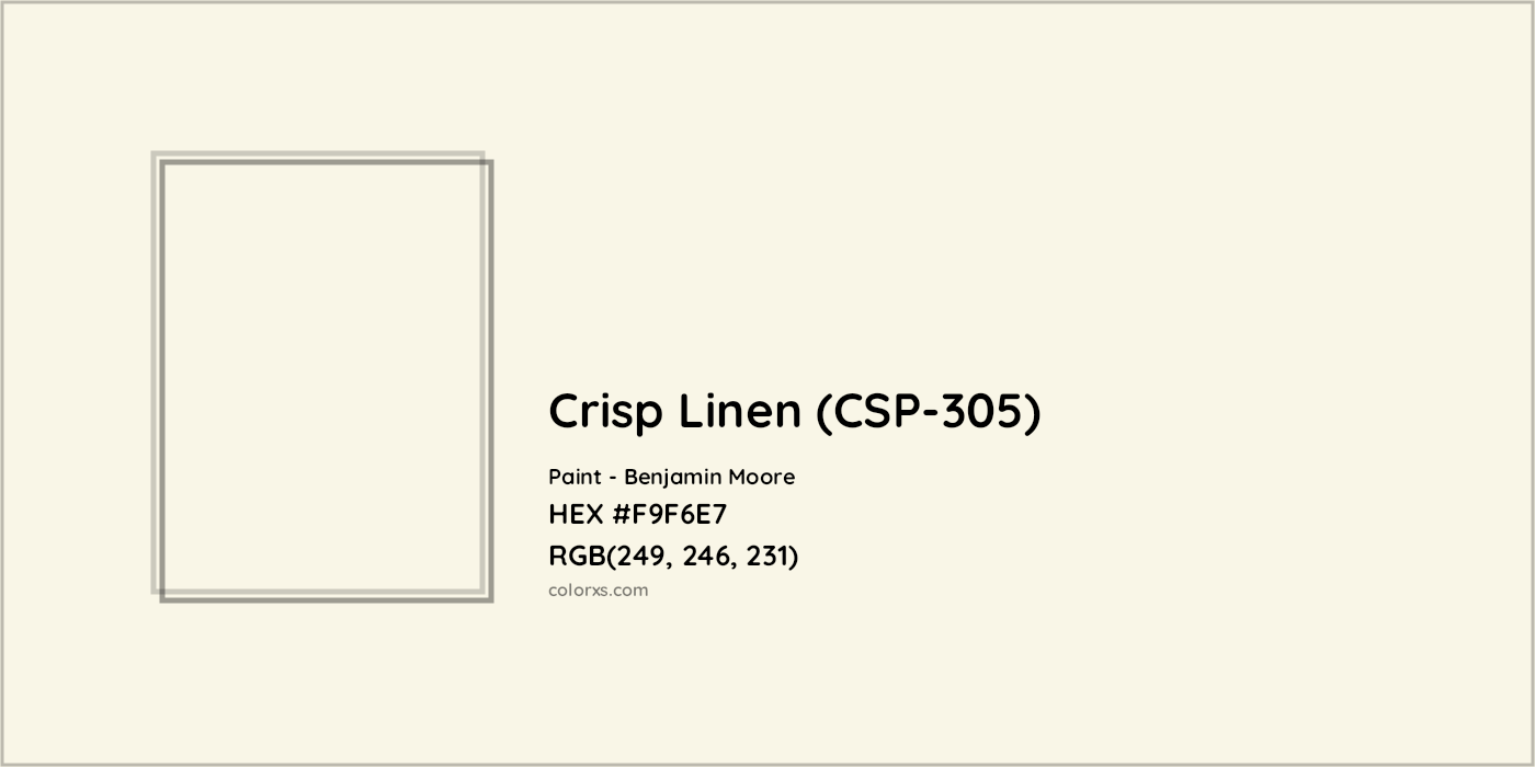 HEX #F9F6E7 Crisp Linen (CSP-305) Paint Benjamin Moore - Color Code
