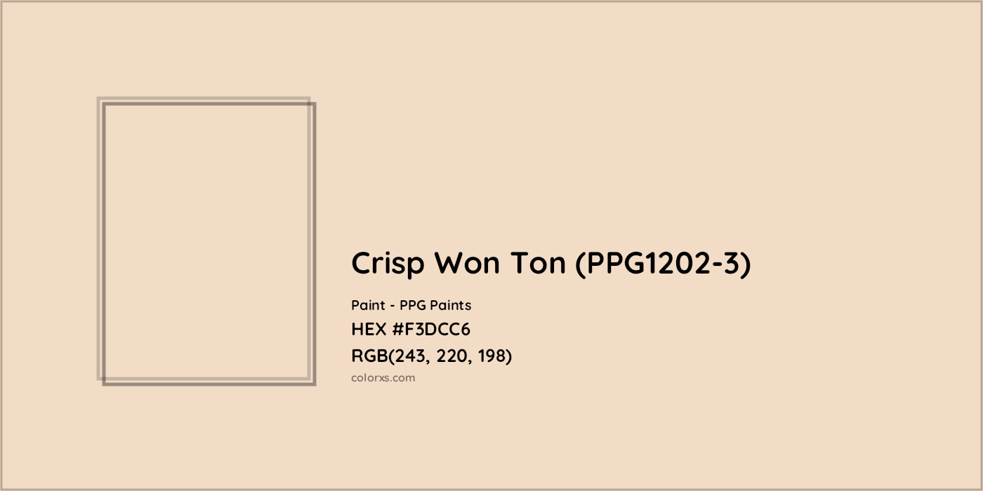 HEX #F3DCC6 Crisp Won Ton (PPG1202-3) Paint PPG Paints - Color Code