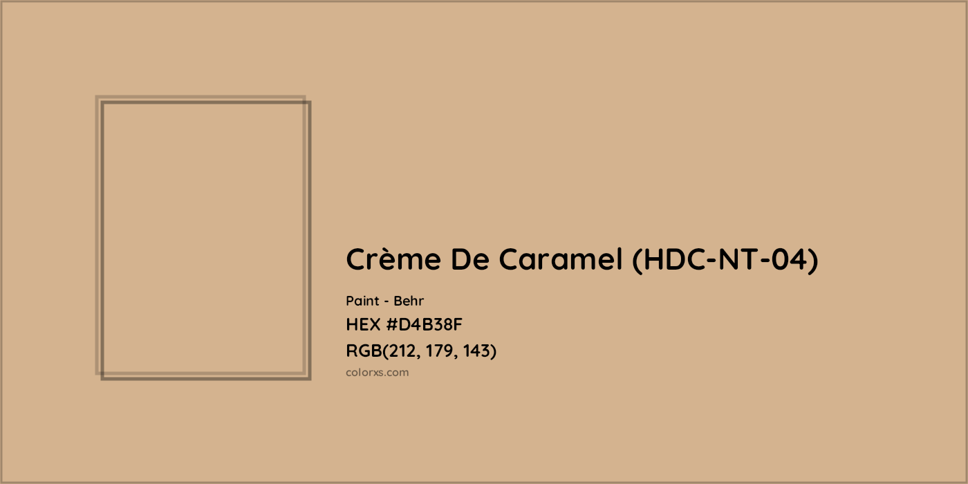 HEX #D4B38F Crème De Caramel (HDC-NT-04) Paint Behr - Color Code