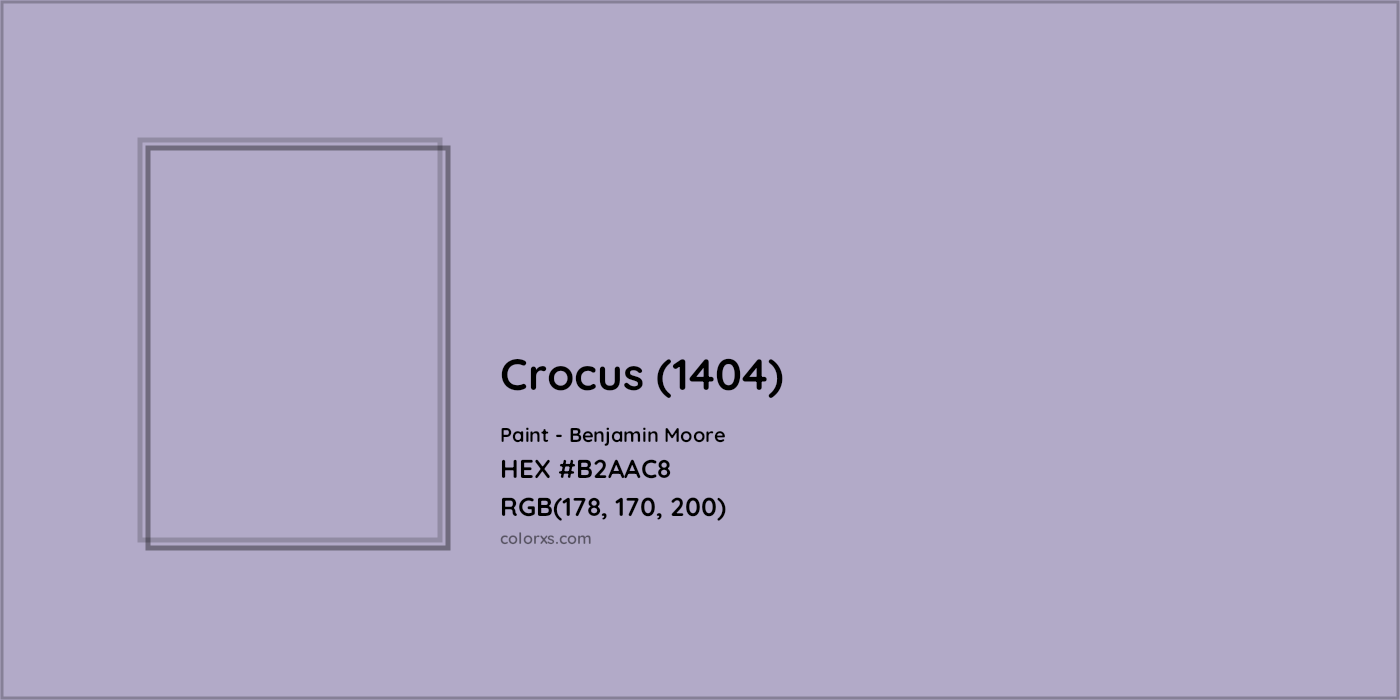 HEX #B2AAC8 Crocus (1404) Paint Benjamin Moore - Color Code