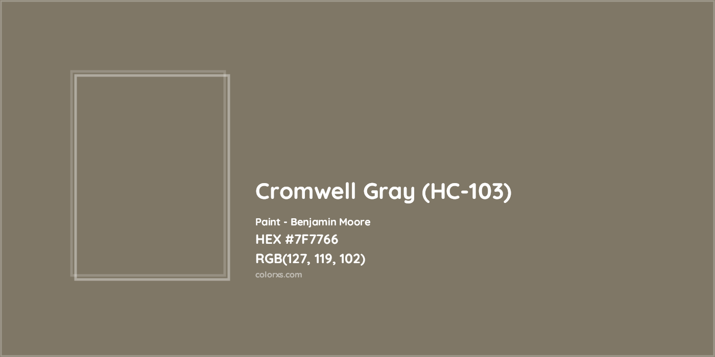 HEX #7F7766 Cromwell Gray (HC-103) Paint Benjamin Moore - Color Code