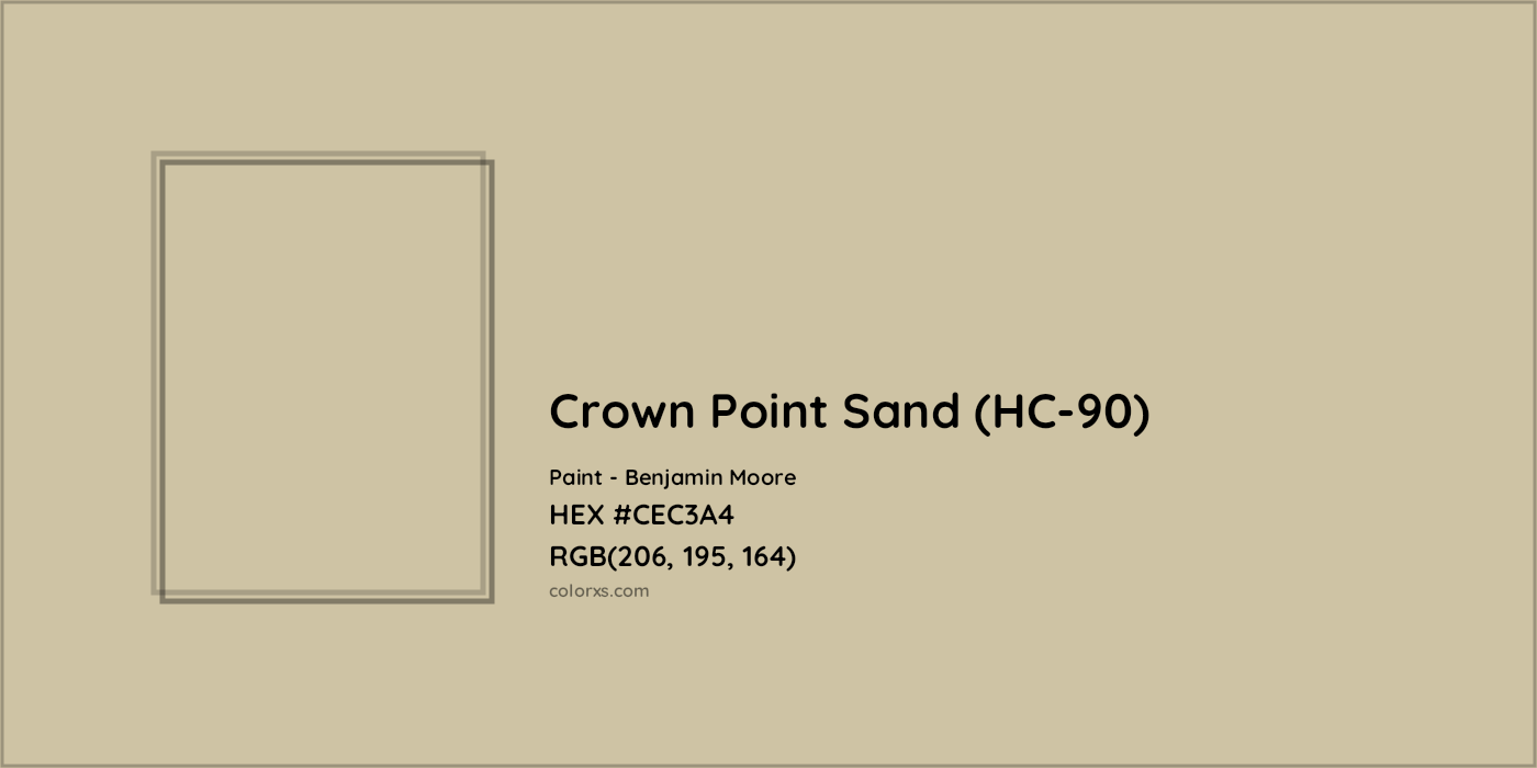 HEX #CEC3A4 Crown Point Sand (HC-90) Paint Benjamin Moore - Color Code