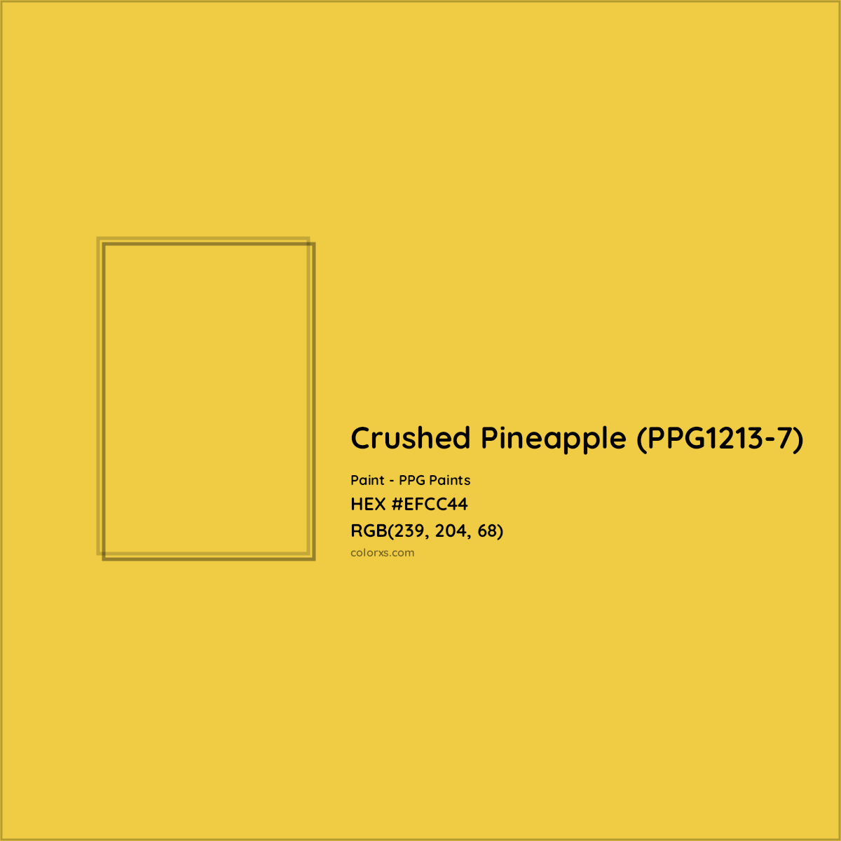 HEX #EFCC44 Crushed Pineapple (PPG1213-7) Paint PPG Paints - Color Code