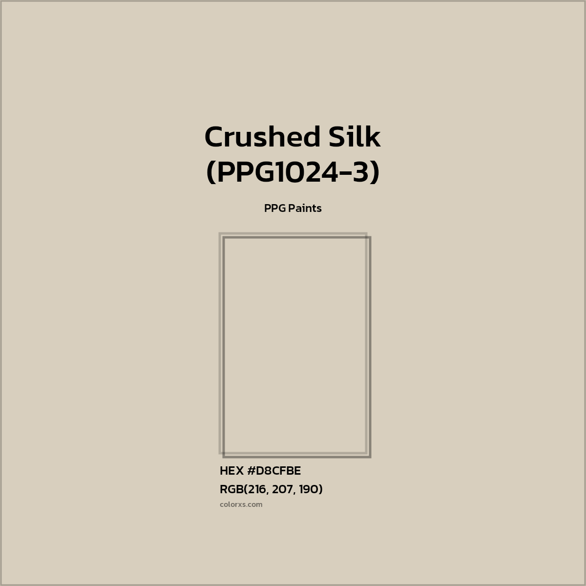 HEX #D8CFBE Crushed Silk (PPG1024-3) Paint PPG Paints - Color Code