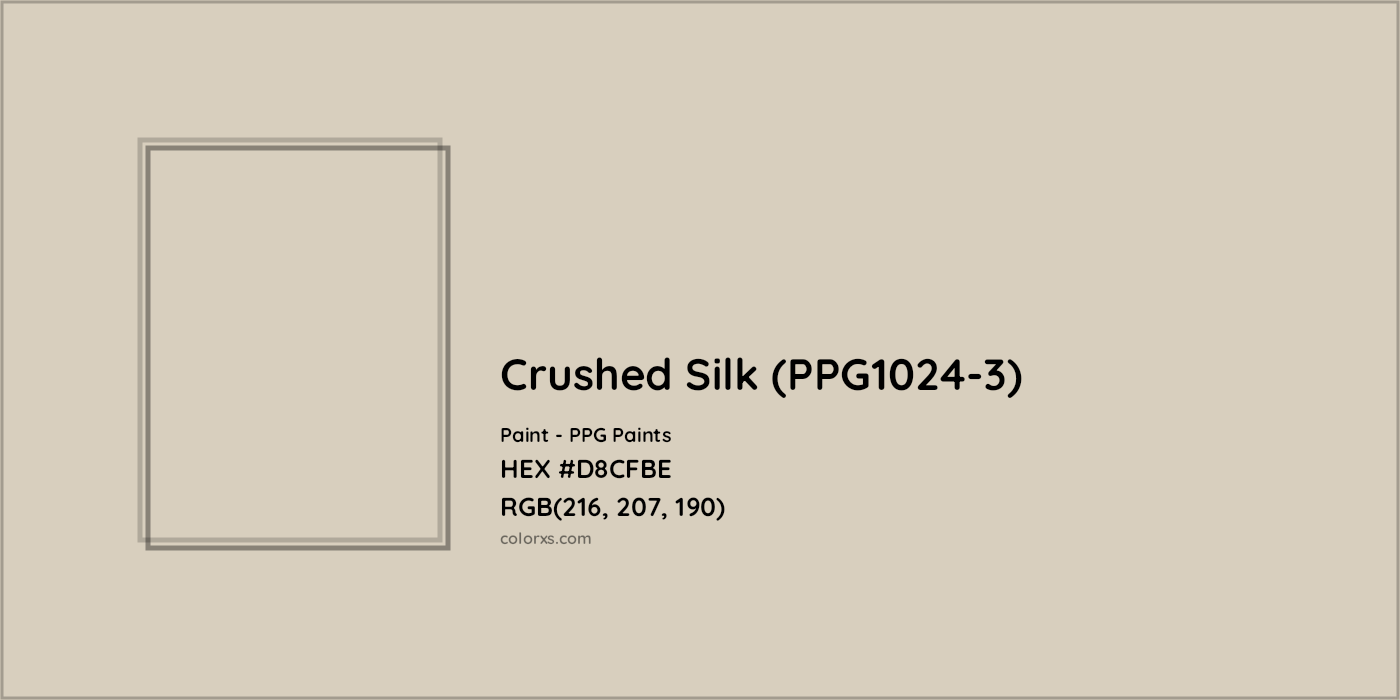 HEX #D8CFBE Crushed Silk (PPG1024-3) Paint PPG Paints - Color Code
