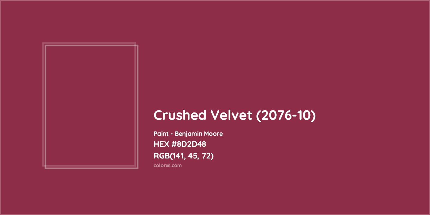HEX #8D2D48 Crushed Velvet (2076-10) Paint Benjamin Moore - Color Code