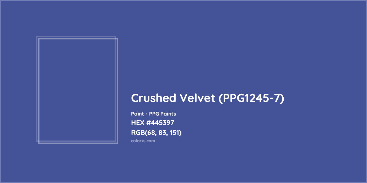 HEX #445397 Crushed Velvet (PPG1245-7) Paint PPG Paints - Color Code