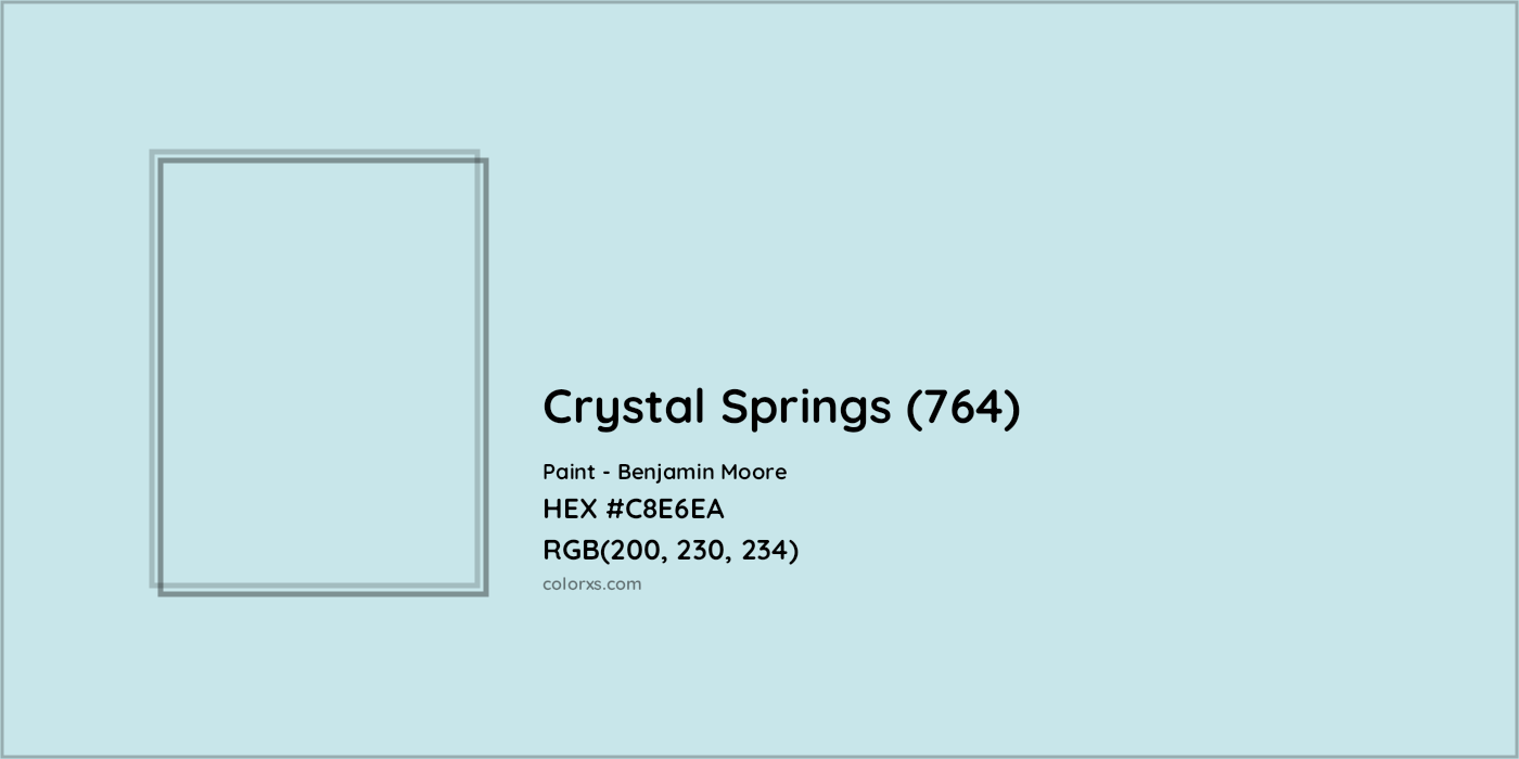 HEX #C8E6EA Crystal Springs (764) Paint Benjamin Moore - Color Code