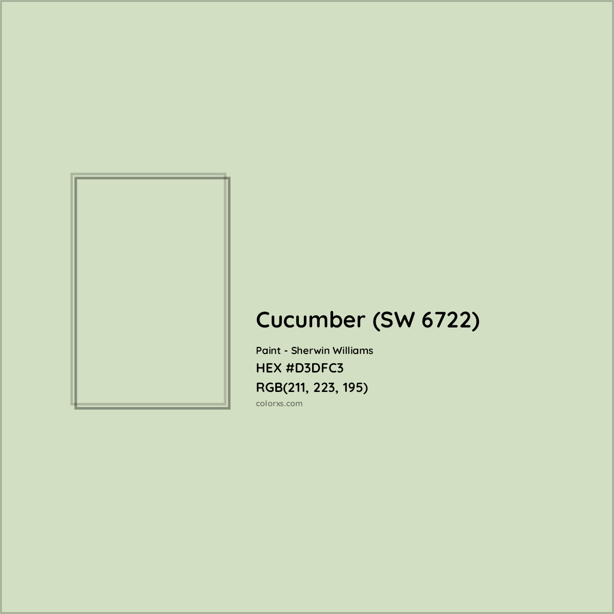 HEX #D3DFC3 Cucumber (SW 6722) Paint Sherwin Williams - Color Code