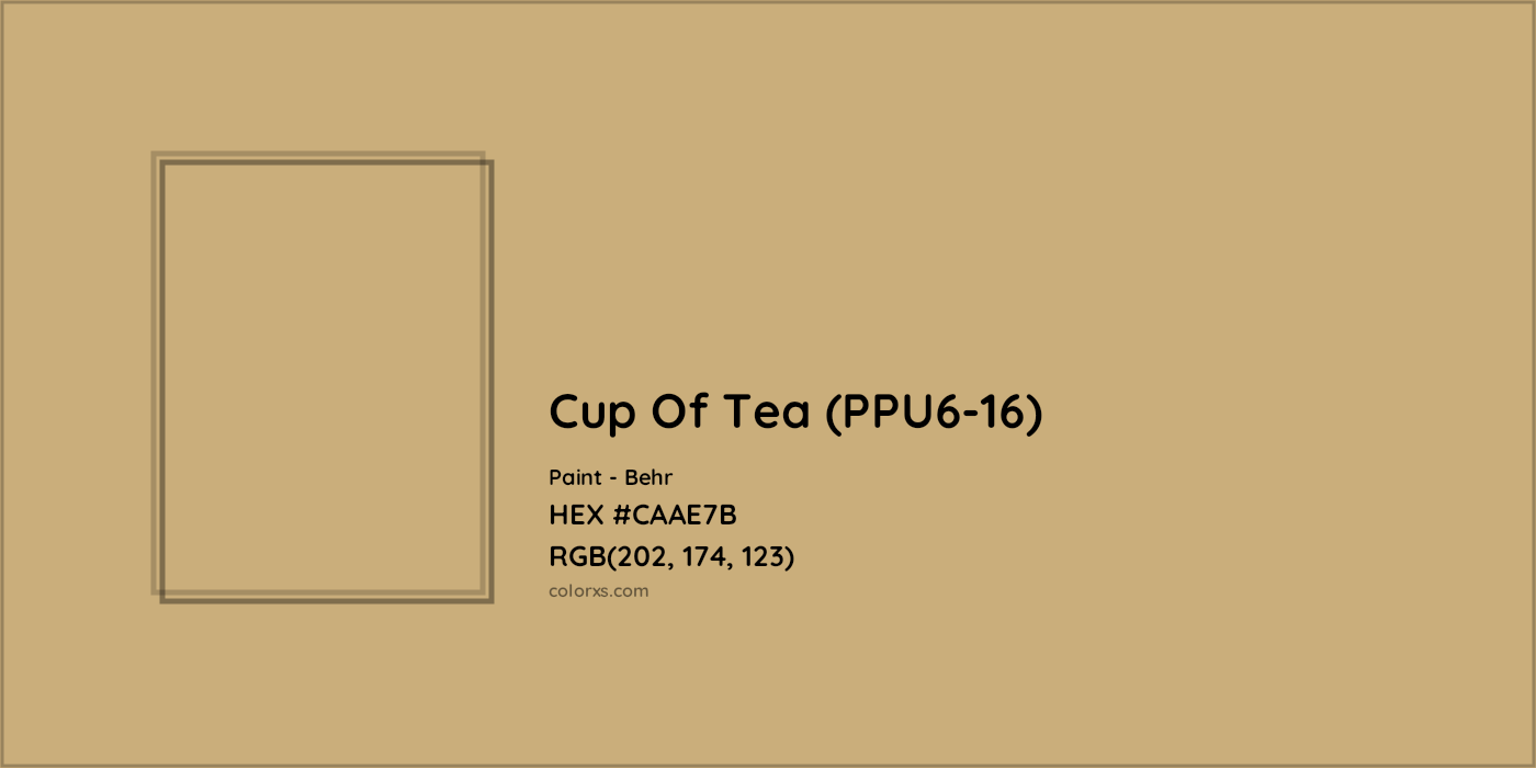HEX #CAAE7B Cup Of Tea (PPU6-16) Paint Behr - Color Code