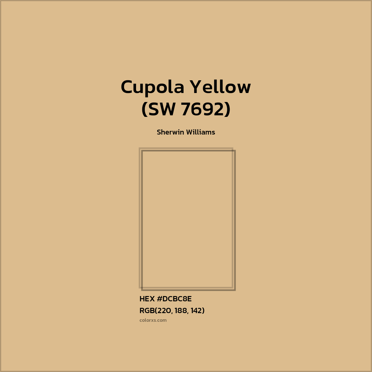 HEX #DCBC8E Cupola Yellow (SW 7692) Paint Sherwin Williams - Color Code