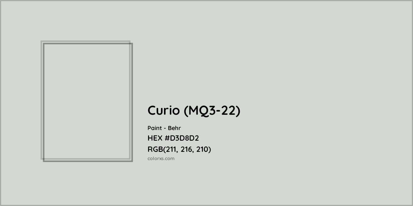 HEX #D3D8D2 Curio (MQ3-22) Paint Behr - Color Code