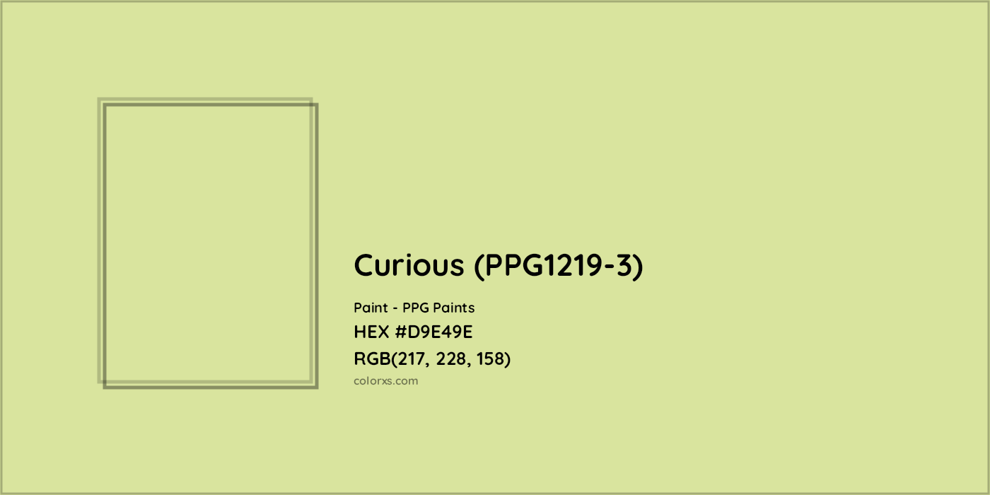 HEX #D9E49E Curious (PPG1219-3) Paint PPG Paints - Color Code