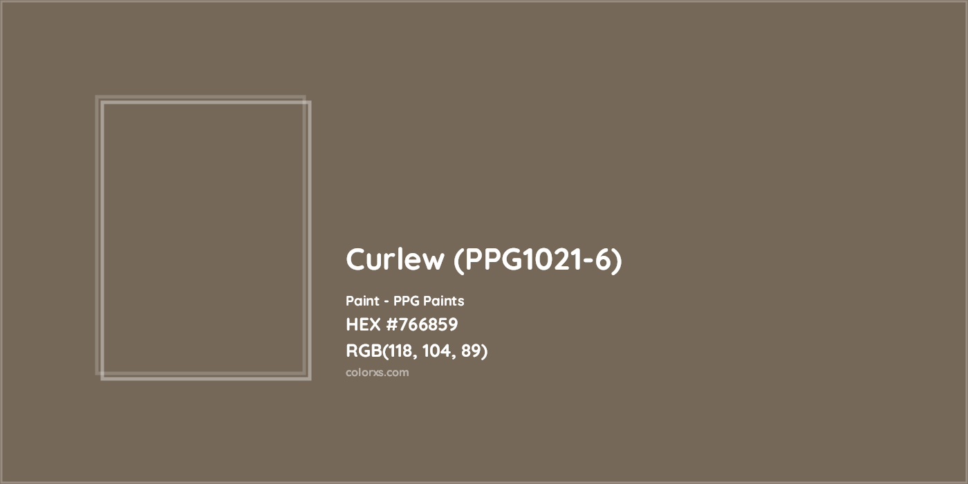 HEX #766859 Curlew (PPG1021-6) Paint PPG Paints - Color Code