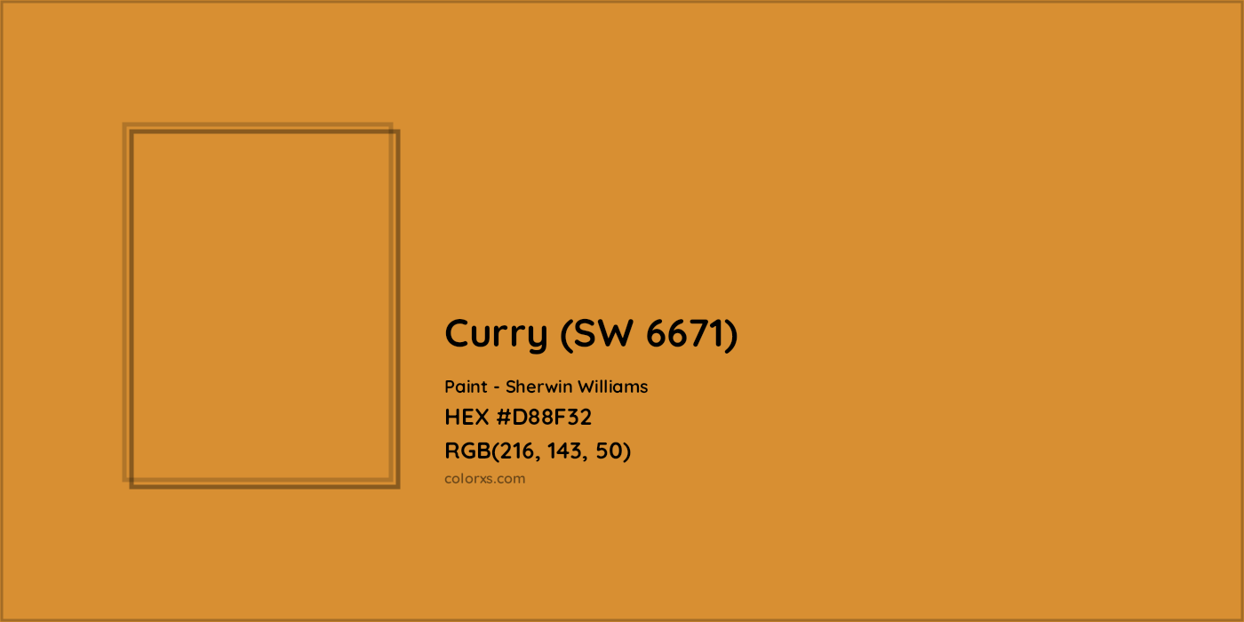 HEX #D88F32 Curry (SW 6671) Paint Sherwin Williams - Color Code