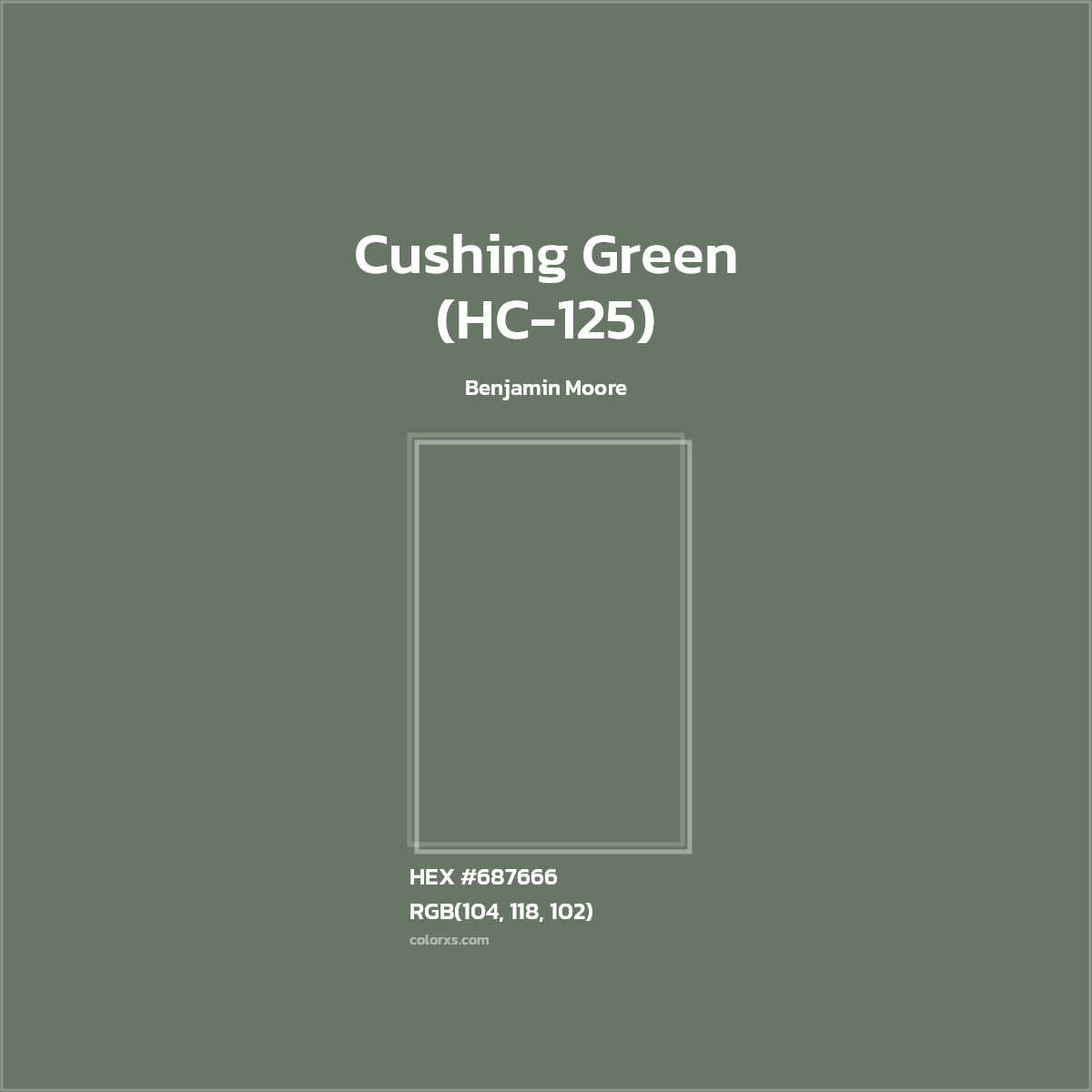 HEX #687666 Cushing Green (HC-125) Paint Benjamin Moore - Color Code