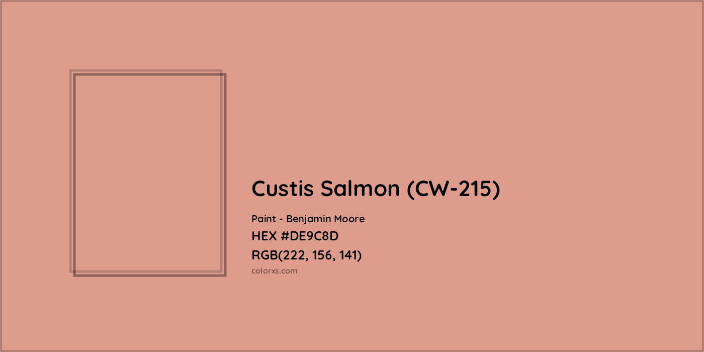HEX #DE9C8D Custis Salmon (CW-215) Paint Benjamin Moore - Color Code