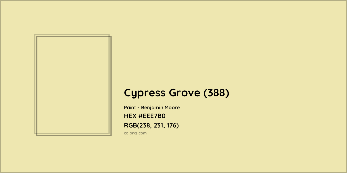 HEX #EEE7B0 Cypress Grove (388) Paint Benjamin Moore - Color Code