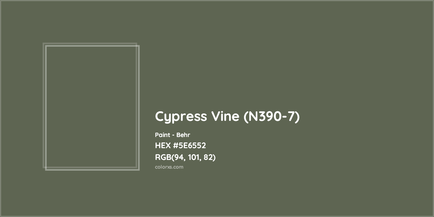 HEX #5E6552 Cypress Vine (N390-7) Paint Behr - Color Code