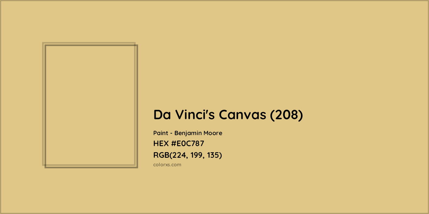 HEX #E0C787 Da Vinci's Canvas (208) Paint Benjamin Moore - Color Code